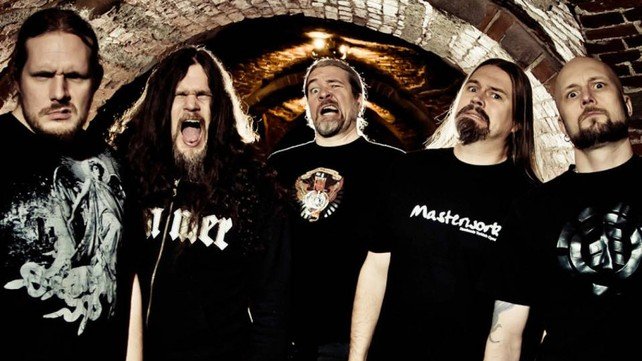 V.l.n.r: Dick Lövgren, Mårten Hagström, Tomas Haake, Frederik Thordendal, Jens Kidman; Bild: Meshuggah