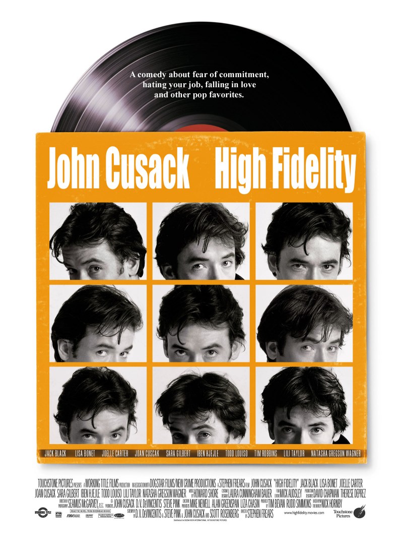 Auf dem Poster zum Film High Fidelity ist eine Schallplatte zu sehen mit dem Hauptdarsteller auf dem Titel