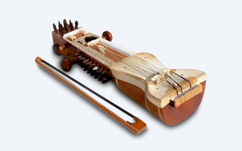 Die Sarangi ist ein Saiteninstrument, das man in der nordindischen klassischen Musik oft zur Begleitung von Gesang verwendet.